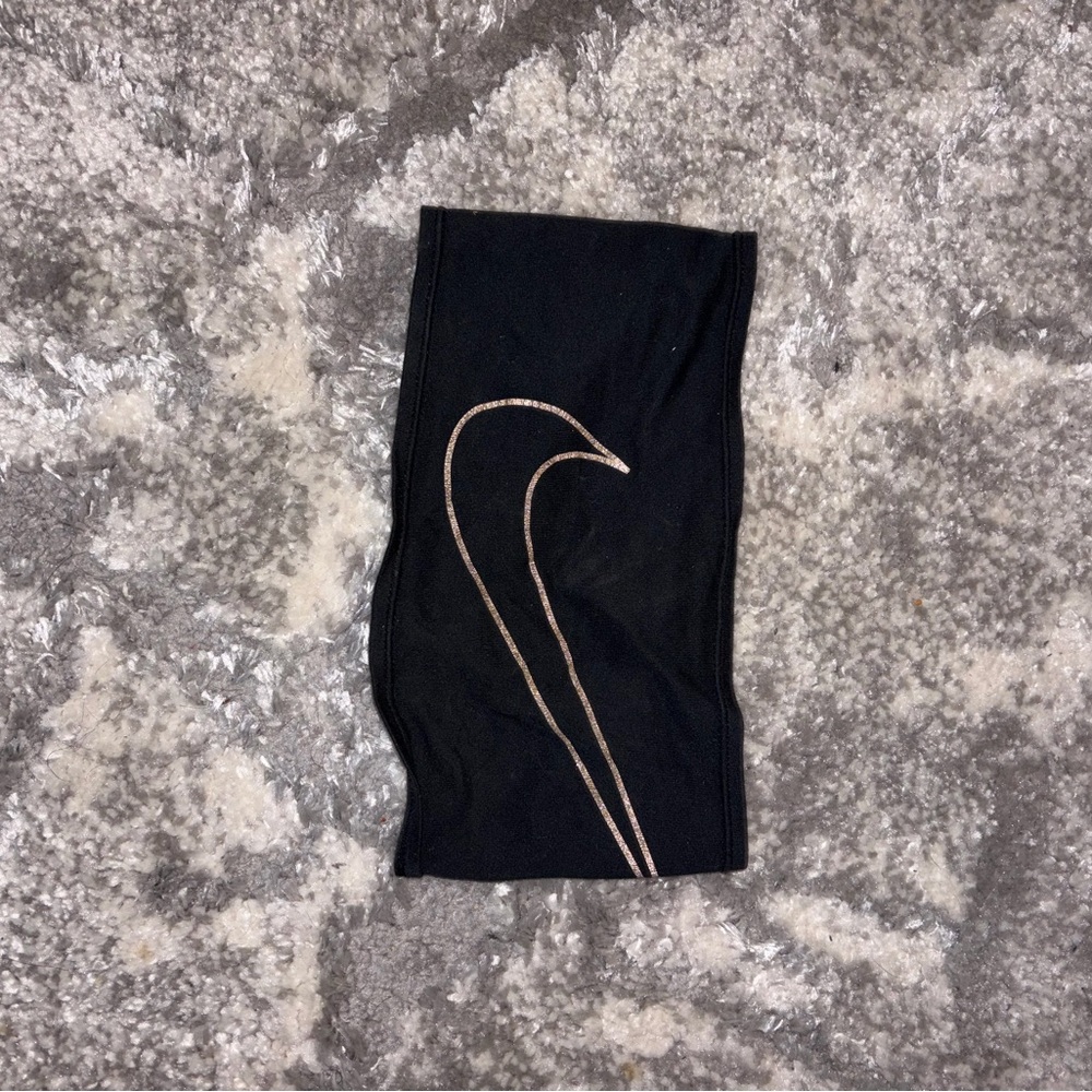 nike Black Headband with Silver Logo